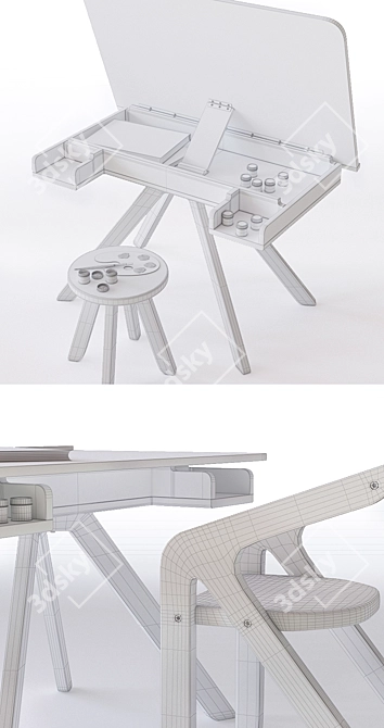 Minimalist Moonk Furniture Set 3D model image 3