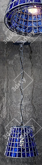 Industrial Stone Pendant Light 3D model image 2