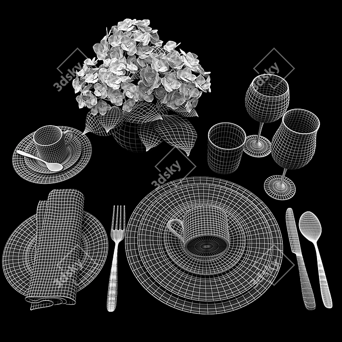 Title: Elegant Roberto Cavalli Tableware 3D model image 3
