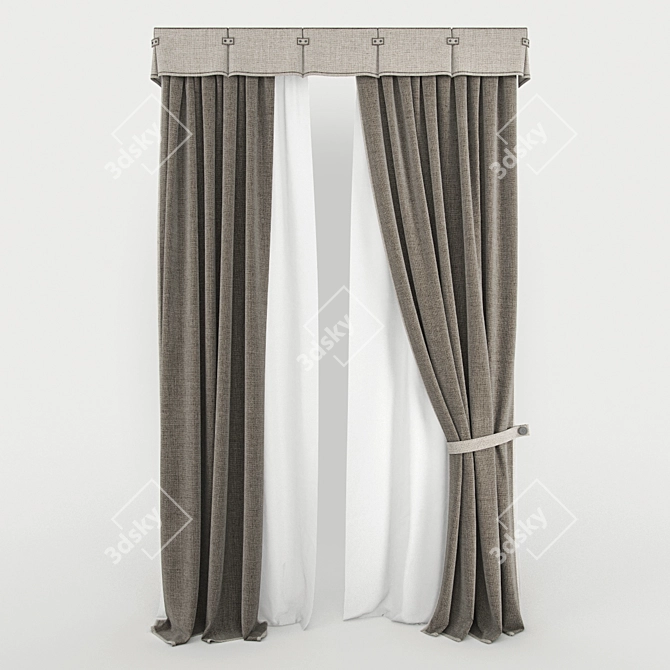 Modern Blind in Polysilk Fabric 3D model image 1