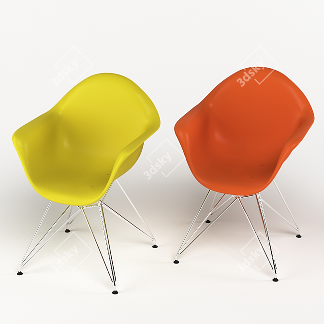 Modern Eames Style Armchair 3D model image 2