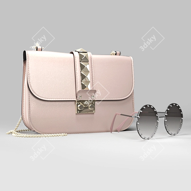 Elegant Valentino Chain Handbag 3D model image 1