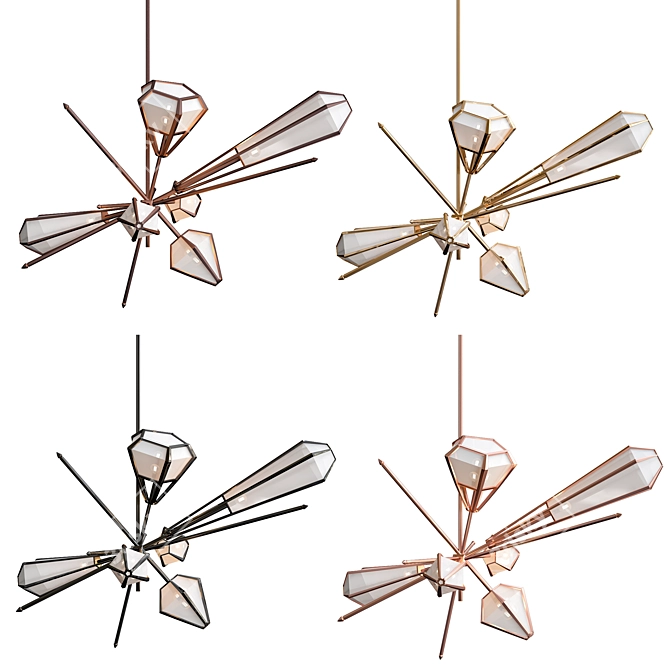 Modern elegance meets grandeur: HARLOW Large Chandelier 3D model image 1