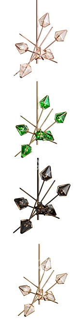 HARLOW Small Chandelier: Sophisticated Elegance in a Compact Design 3D model image 2