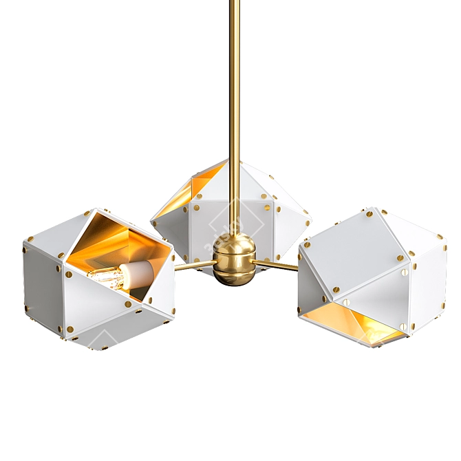 Elegant WELLES 3-Spoke Chandelier 3D model image 1