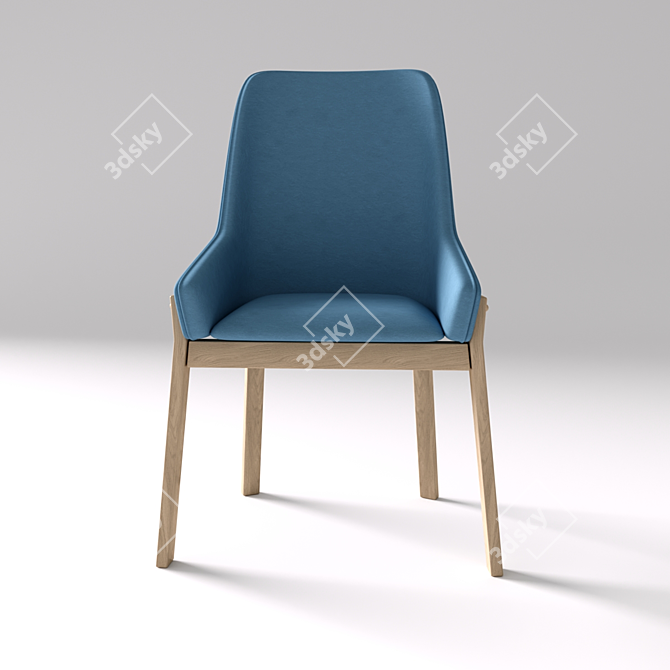 Safia Grey Polyester Dining Chair 3D model image 2