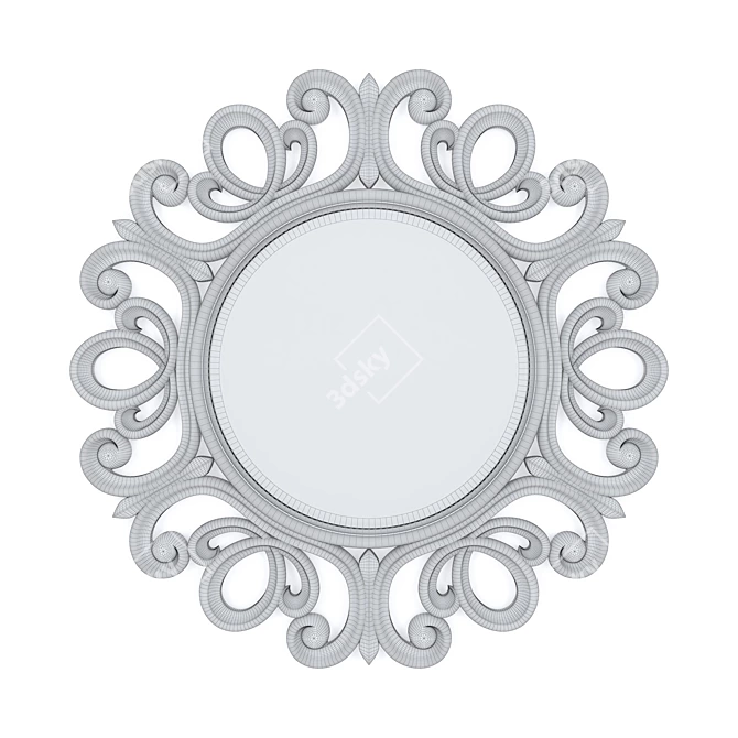 Elegant Round Mirror by FAL 3D model image 3