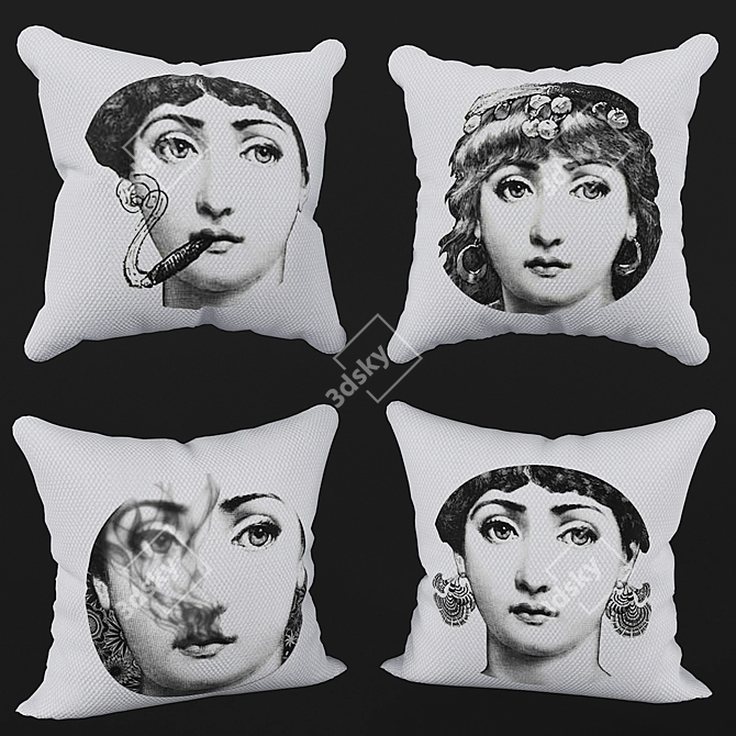 Lina Cavalieri Decorative Pillow 3D model image 1