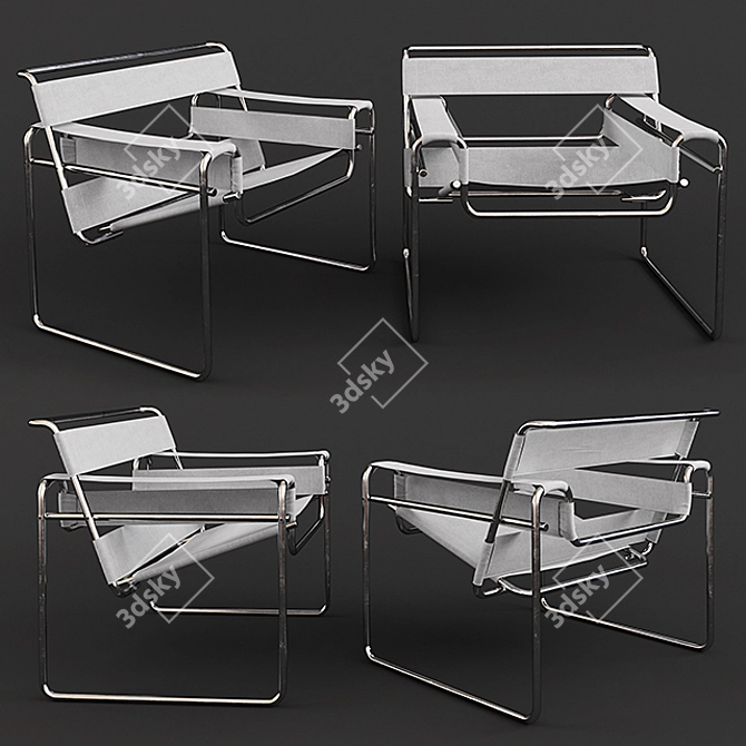 Modern Knoll Wassily Chair - Sleek Design 3D model image 1