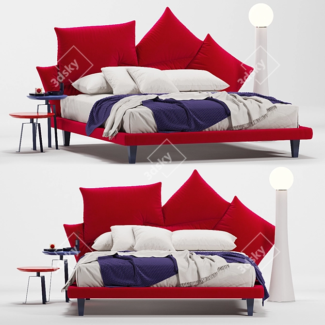 Picabia Bed and Coffee Table Set 3D model image 1