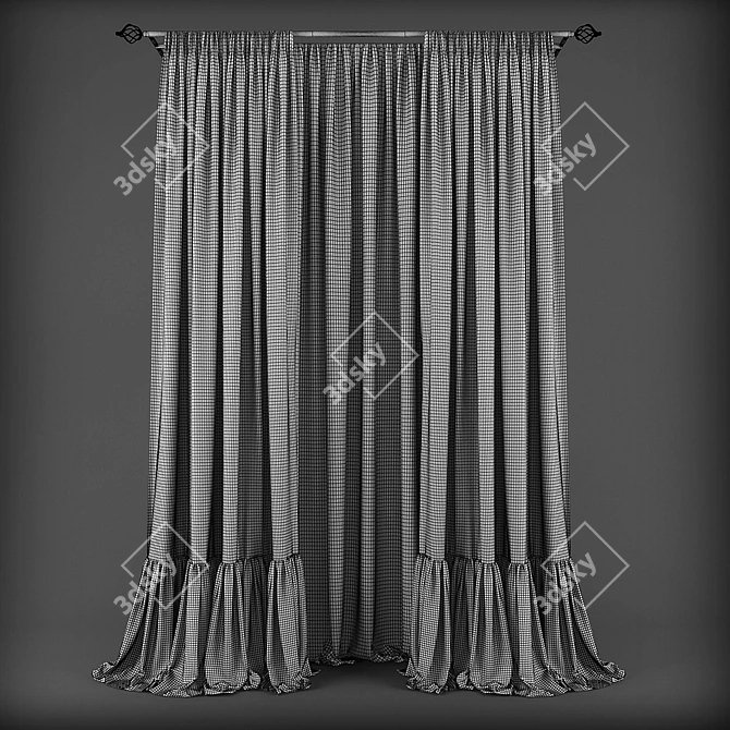 Modern Style Curtains 3D model image 2