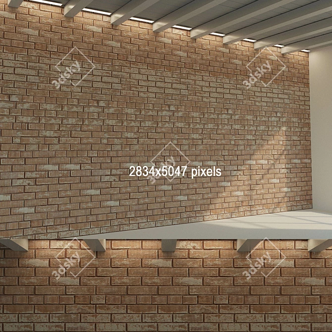 Dark Brick Texture - High Quality Seamless Wall Element 3D model image 2