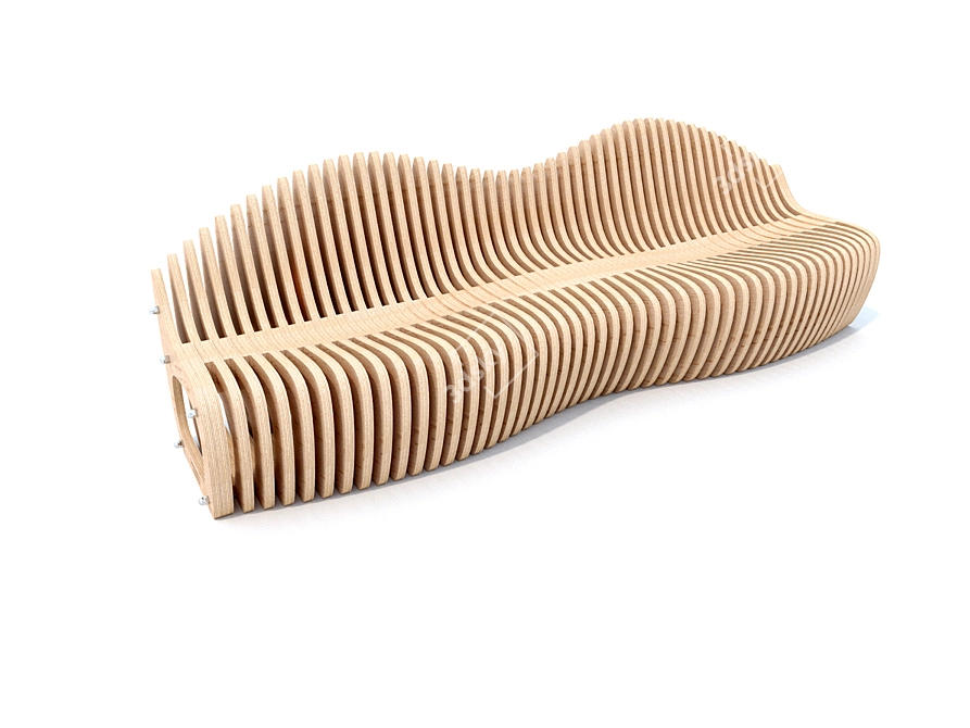 Parametrica Bench S-3.2: Stylish, Sturdy, and Versatile 3D model image 2