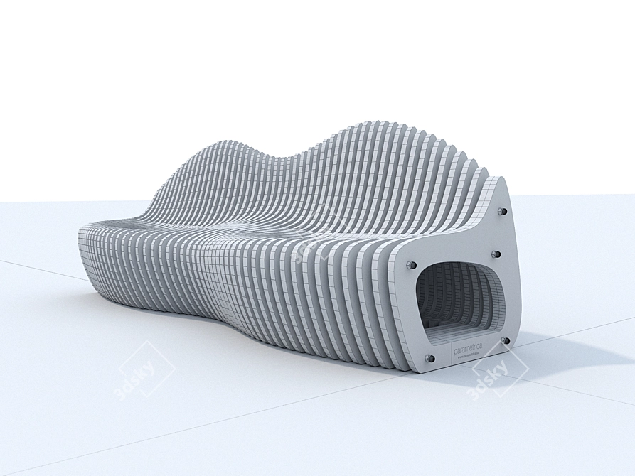 Parametrica Bench S-3.2: Stylish, Sturdy, and Versatile 3D model image 3