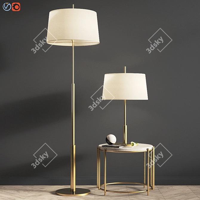 Sleek Diana Santa & Cole Lamps 3D model image 1