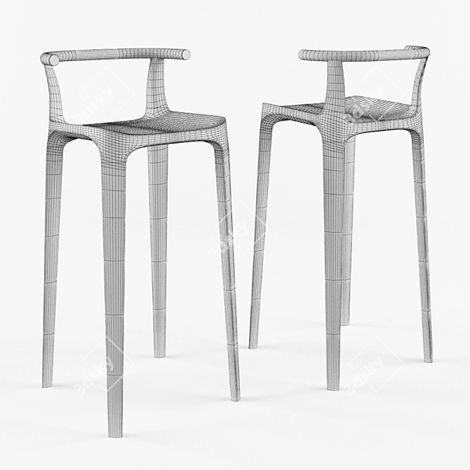 Elegant Elka Stool: Design by Oscar 3D model image 2