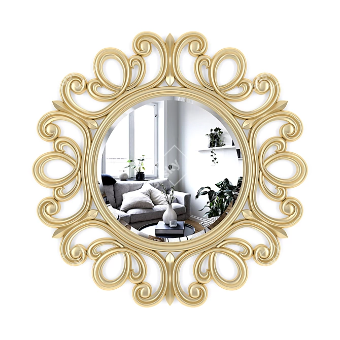 FAL 2 Round Mirror: Elegant and Versatile 3D model image 1