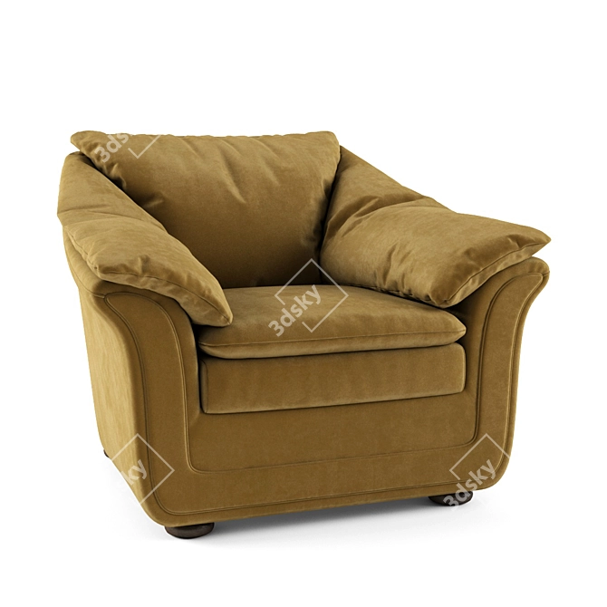 Streamline Muscat Armchair: Stylish and Comfy 3D model image 1