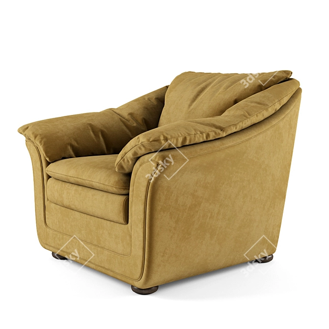 Streamline Muscat Armchair: Stylish and Comfy 3D model image 2