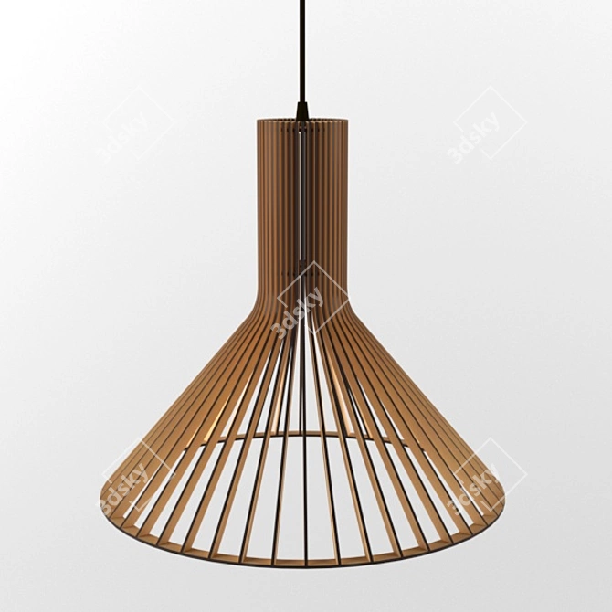 Suzanne | Light Mechanics OM | Stylish Wood and Ceramic Pendant Light 3D model image 1