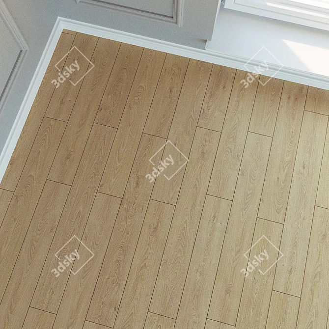 Natural Wood Laminate Flooring 3D model image 3