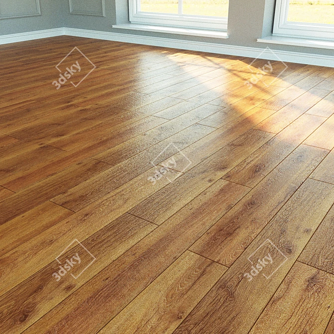 Authentic Oak Laminate Flooring 3D model image 1