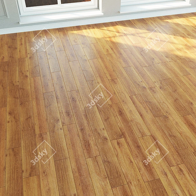 Authentic Oak Laminate Flooring 3D model image 2
