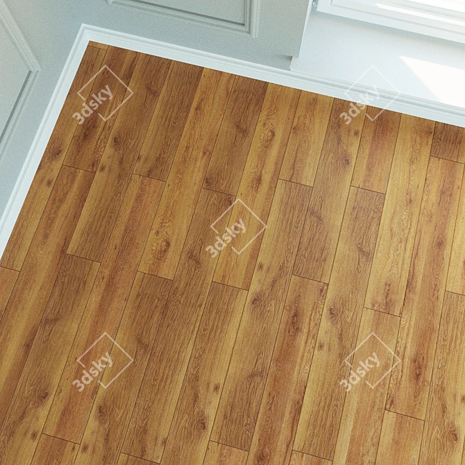 Authentic Oak Laminate Flooring 3D model image 3