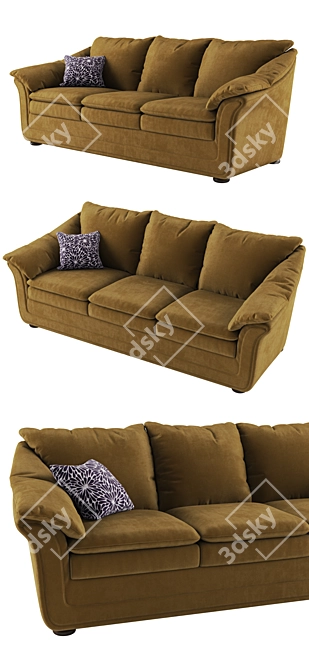 Streamline Muscat Sofa: Accurate Model with High-Quality Details 3D model image 2