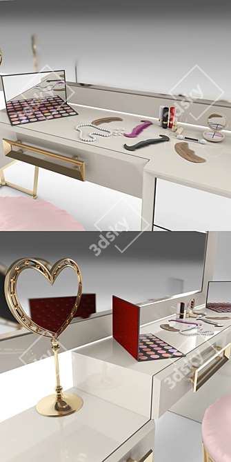 Stylish Oak Chest of Drawers 3D model image 3