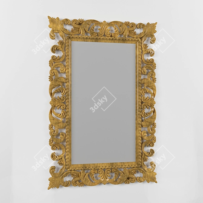 Elegance in Bronze: Mirror Frame 3D model image 1