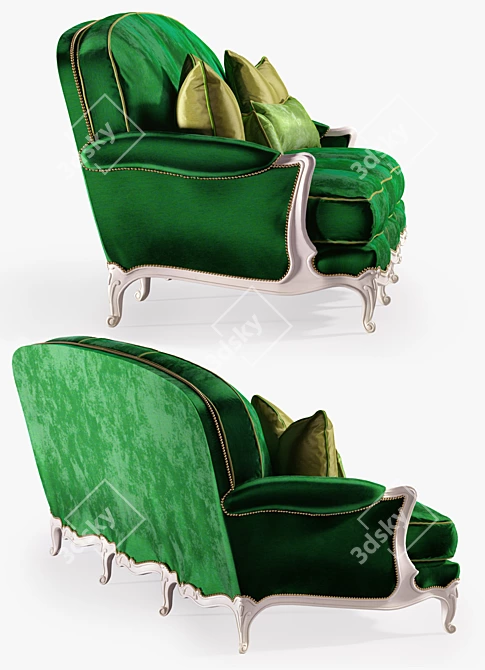 French Regency Style Canape Sofa 3D model image 2