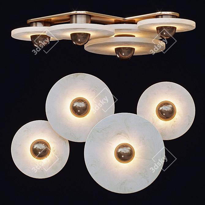 Elegant Median 4 Ceiling Mount 3D model image 1