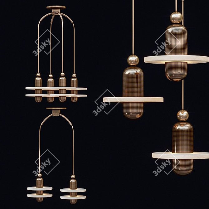 Elegant Median Pendant Lighting 3D model image 1