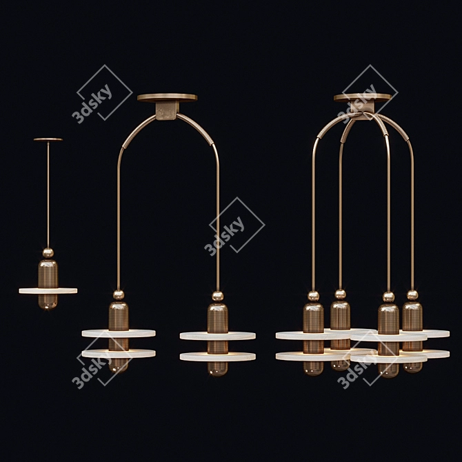 Elegant Median Pendant Lighting 3D model image 2