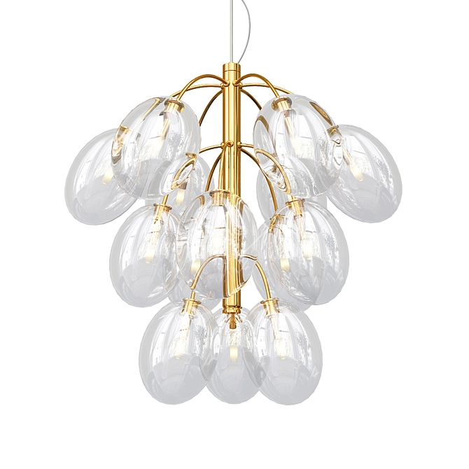 Elegant Glass Chandelier: Modern Illumination 3D model image 1