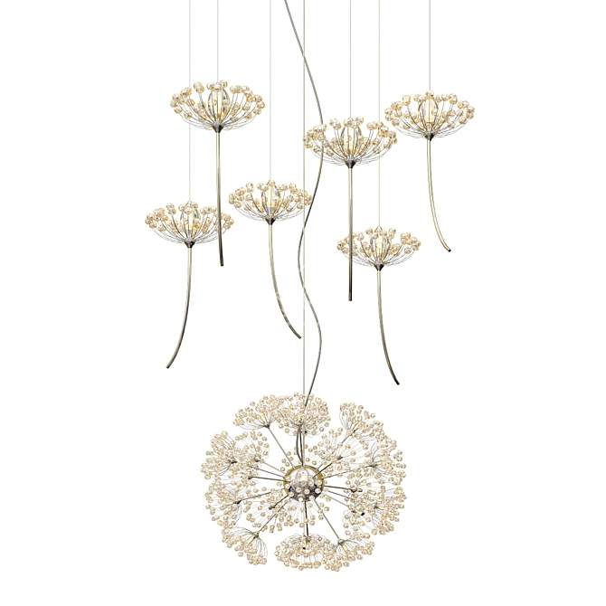 Dazzling Dandelion Chandelier 3D model image 1