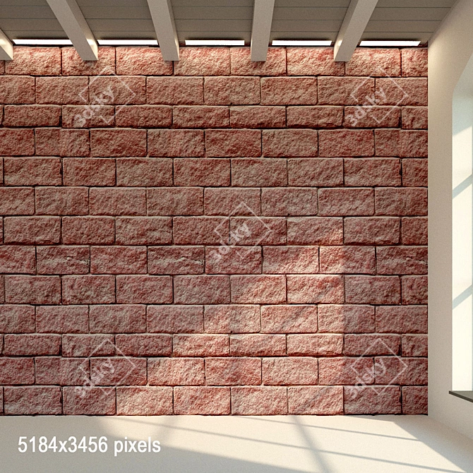 Antique Stone Block: Textured Wall 3D model image 1