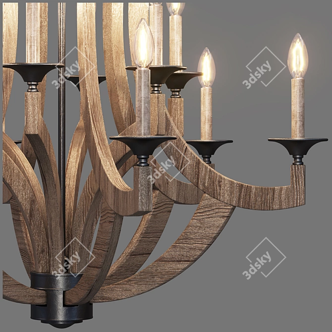 Rustic Elegance: Craftmade Winton Chandelier 3D model image 2