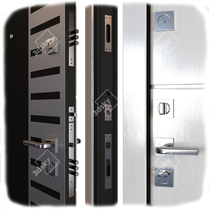 Isoterma Metal Entry Door: Stylish and Secure 3D model image 2