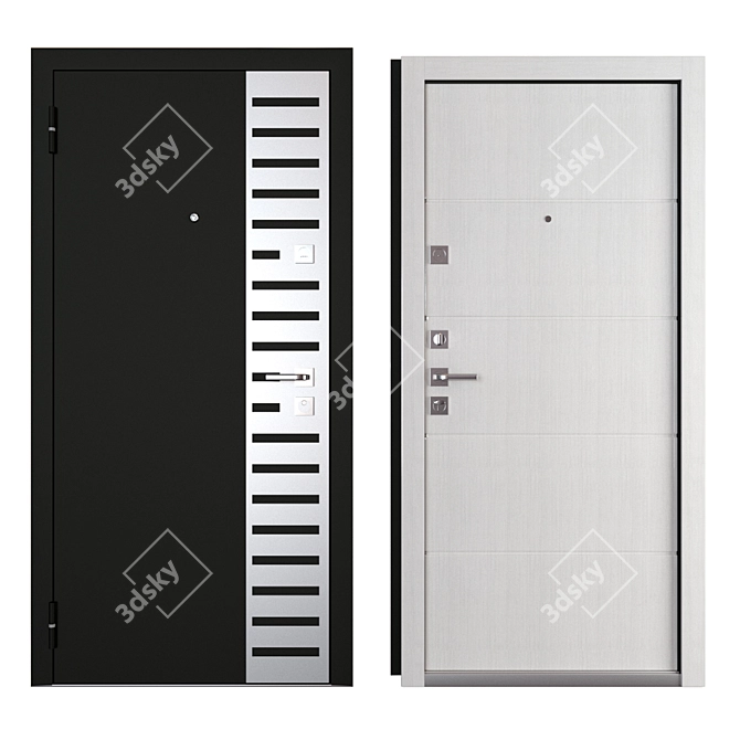 Isoterma Metal Entry Door: Stylish and Secure 3D model image 3