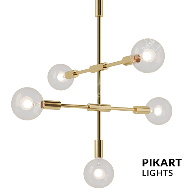 Brass Pikart Chandelier - ART 3961 3D model image 1