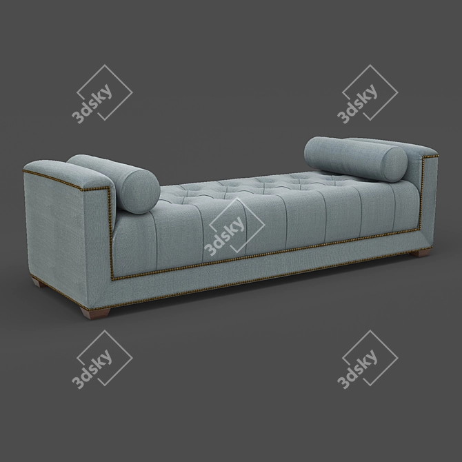 Elegant Mestre Mahogany Couch 3D model image 1