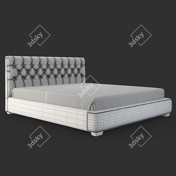 Elegant MESTRE Bed by Fratelli Barri 3D model image 3