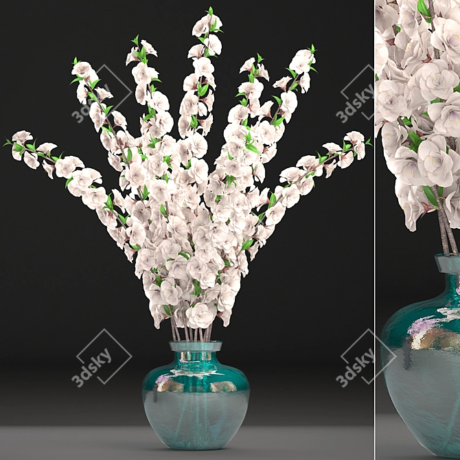 Cherry Blossom Bouquet: Elegant Florals 3D model image 1