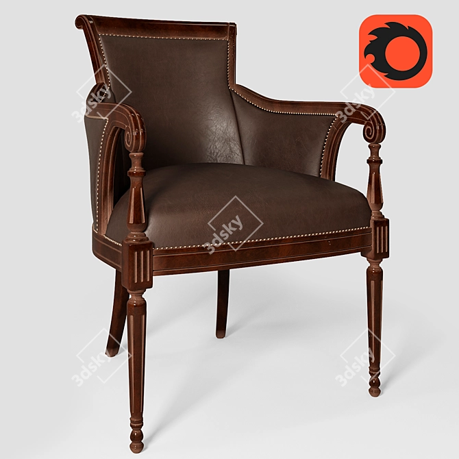 Elegant Ambella Home Charles Desk Chair 3D model image 1