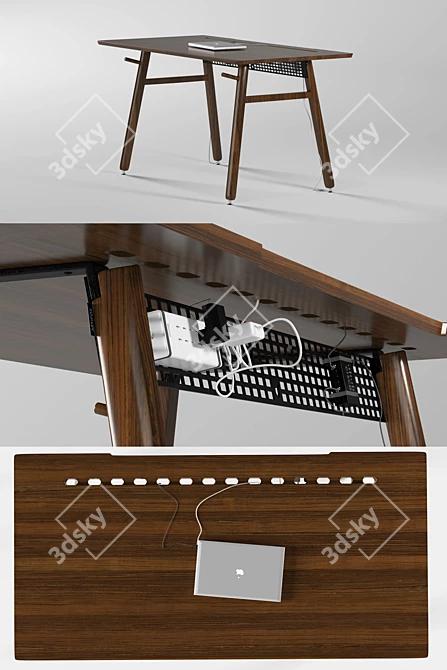 Functional Artifox Desk with Docking Station 3D model image 2