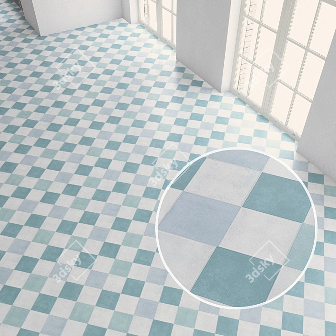 Versatile Vinyl Tiles for Seamless Flooring 3D model image 1