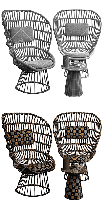 Customizable Kettal Cala Armchair 3D model image 3