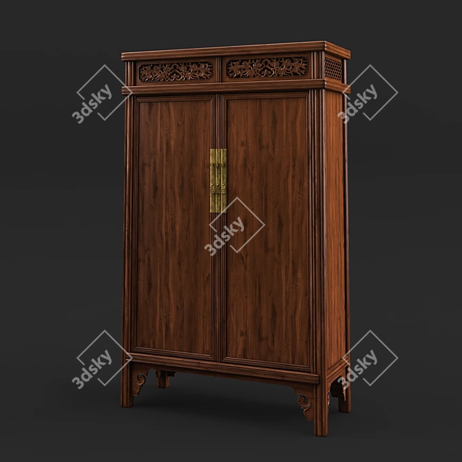 Elegant Qing Dynasty Cabinet 3D model image 1